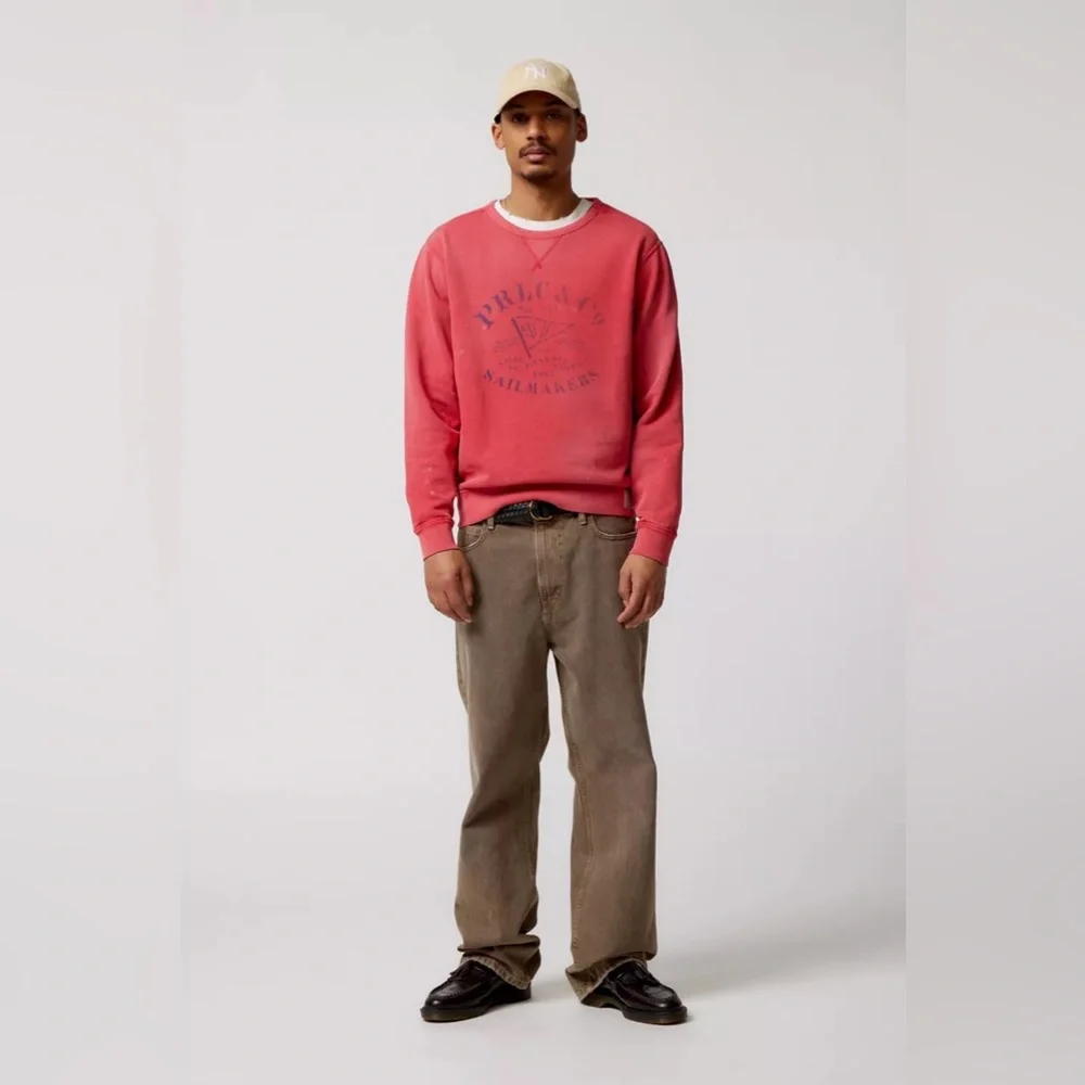 NWT Polo Ralph Lauren Nautical Crew Neck Sweatshirt in Distressed Red
